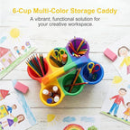 6-Pack Classroom Caddy Organizer with Handle, Vibrant Multicolor - Image 6