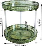 2 Tier Diamond Lazy Susan Bathroom Organizer Countertop, 9.25Inch Clear 360 Rotating Makeup Organizer for Cabinet, Kitchen, Pantry, Countertop, Bathroom, Skincare Perfume Organizer and Storage - Image 3