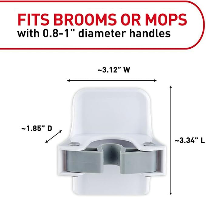 Command Large White Broom Grippers, 6 Grippers, 16 Strips - Image 5