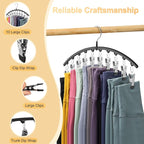 Legging Organizer for Closet, Metal Yoga Pants Hangers 8 Pack w/10 Clips Holds 40 Leggings, Space Saving Hanging Closet Organizer w/Rubber Coated Closet Organizers and Storage, Black - Image 8