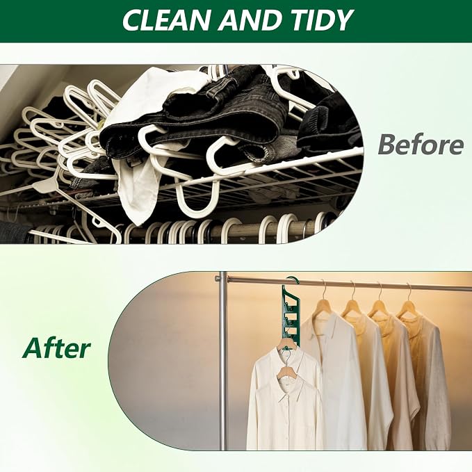 15 Pack Space Saving Hanger Holders, Sturdy Plastic Clothes Hangers, Multiple Shirt Hanger, Vertical Closet Hangers with 5 Holes for College Dorm Room, Closet Organizers and Storage - Image 5