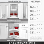 Rev-A-Shelf 2 Tier Pie-Cut Plastic Lazy Susan for Corner Base Cabinets, 28" - Image 5