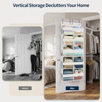 Yecaye Over The Door Organizer, 5 Tier Extra Large Behind Door Storage of 10 Compartments, 80lbs Heavy Duty Door Organizer Hanging with Clear Window for Closet Bedroom Pantry Bathroom, Beige - Image 6