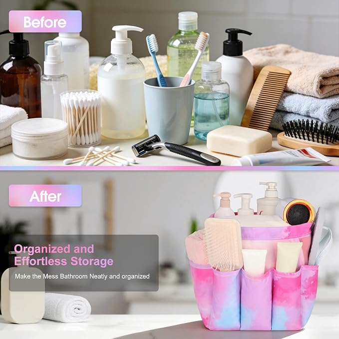 Mesh Shower Caddy Portable - 9 Pockets for College Dorm Room Essential - Image 4
