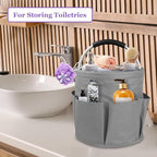 2Pcs 17L Foldable Cleaning Caddy Tote with Handle for Camping, Dark Gray - Image 7