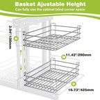 Blind Corner Pull Out Organizer for 36" Cabinet Left Open & Right Open Compatible 2 Tier 4 Shelves Adjustable Height - Image 4