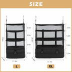 Surblue Hanging Closet Storage Bag Collapsible 3-Shelf Washable Oxford Fabric with 2 Hooks (L 11.41 * 11.41 * 19.68in, Black) - Image 5