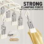 Pants Hangers with 20 Clips, Space Saving Hanging Closet Organizer (Beige) - Image 7