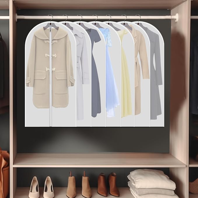 Clear Garment Bags for Hanging Clothes, 12 Pack 48 Inch Dress Covers - Image 7