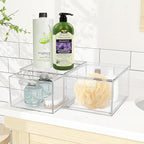 4 Pack Stackable Acrylic Makeup Organizer, Clear Storage Drawers - Image 2