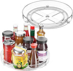 Optish 4 Pack Lazy Susan Organizer, 9.5 Inch Lazy Susan Turntable for Cabinet, Refrigerator Organizer for Pantry Organizers and Storage, Non-Skid Fridge Organizer by Optish