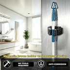 2 Pack Magnetic Broom Holder Wall Mounted Anti Slip Rack - Image 5
