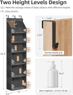 STORAGE MANIAC Over the Door Organizer 6-Shelf Closet Hanging Storage with 14 Mesh Pockets, 66lbs Capacity Clear Deep Pockets Behind Door Storage for Nursery, Bathroom, Bedroom, 1 Pack Black - Image 3