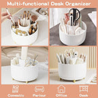 fanado 360° Rotate Makeup Brush Holder Organizer, Makeup Organizers Countertop, Makeup organization and Skincare Storage for Vanity, Desktop, Bathroom (White) - Image 3