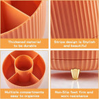 fanado 360° Rotate Makeup Brush Holder Organizer, Makeup Organizers Countertop, Makeup organization and Skincare Storage for Vanity, Desktop, Bathroom (Orange) - Image 4
