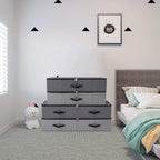 Under Bed Storage Bins with Lids, Closet Organizers, Foldable Under-bed Storage Baskets for Sheets, Clothes, Quilts, Sweaters, Wrapping Paper, 35x16.5x7inch, Black Gray, 2PCS - Image 2