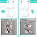HapiRm Hanging Shower Caddy Organizer - No Drilling Shower Organizer with Inclined Shelf, Rustproof & Waterproof 304 Stainless Steel Bathroom Caddy - White - Image 3