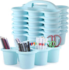 6 Pack Classroom Caddy Organizer with Handle, 6 Compartments, Light Blue by gisgfim