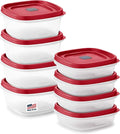 Rubbermaid 16-Piece BPA-Free Plastic Food Storage Set, Red Vented Lids - Microwave, Dishwasher Safe: Perfect for Meal Prep, Leftovers, and Kitchen Organization by Unknown