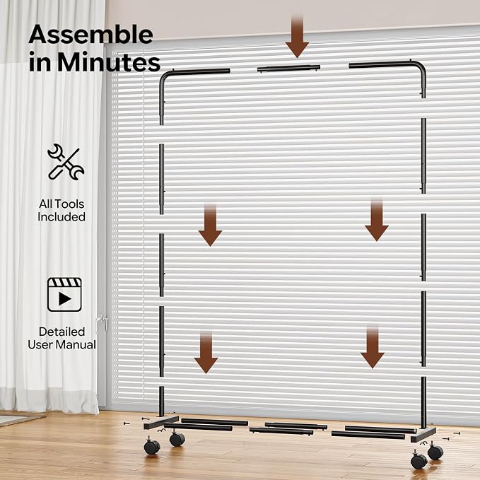 Simple Trending Clothing Rack, Portable Garment Rack, Clothes Rack, Black - Image 7