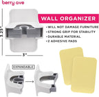 Combo 5 Slot Broom Holder w/ 1 Self Adhesive Mop Gripper No-Drilling, Wall Mount Tool Organizers For Kitchen, Garage, Laundry Room- Anti-Slip Hanger For Brooms, Mops, Rakes, Dustpans (Grey / White) - Image 5