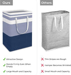 HomeHacks 2 Pack Large Laundry Baskets, Laundry Hampers Bags (Blue 75Lx2) | Waterproof, Freestanding, Collapsible Clothes Hamper with Reinforced Handles in Laundry Room, Dorm, Bathroom, Bedroom - Image 3