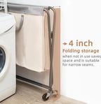 STORAGE MANIAC 160L Collapsible Laundry Hamper with Wheels, Rolling Laundry Basket, Heavy Duty Cloth Sorter with Removable Bag, Folding X Frame Clothes Organizer Cart for Easy to Store, 3 Section - Image 4
