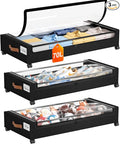 Yecaye 70 L Under Bed Storage with Wheels, 3 Pack Larger Capacity Under Bed Storage Containers, Underbed Shoe Storage Organizer, Rolling Under Bed Metal Drawers for Clothes, Blankets, Black by Yecaye