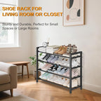 4-Tier Expandable Metal Shoe Rack for Closet & Entryway, Shoe Organizer | Shoe Storage • Adjustable Width • Holds 6–9 Pairs • Heavy-Duty Steel • Space-Saving Design • Tool-free • Easy Assembly - Image 5