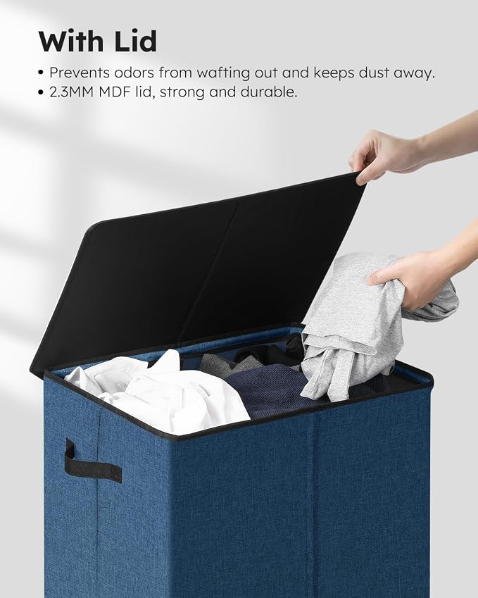 SOLEDI 130L Laundry Hamper with Lid, Large Collapsible Laundry Basket - Image 5