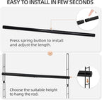 STORAGE MANIAC Hanging Closet Rod, Adjustable Width and Height Closet Hanging Organizer, Space-Saving Clothes Hanging Bar, Closet Extender Hanging Rod Double Closet Hanging Rod, 1 Pack Black - Image 4