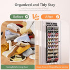 Over the Door Shoe Organizer with 20 Large Mesh Pockets, Black - Image 8