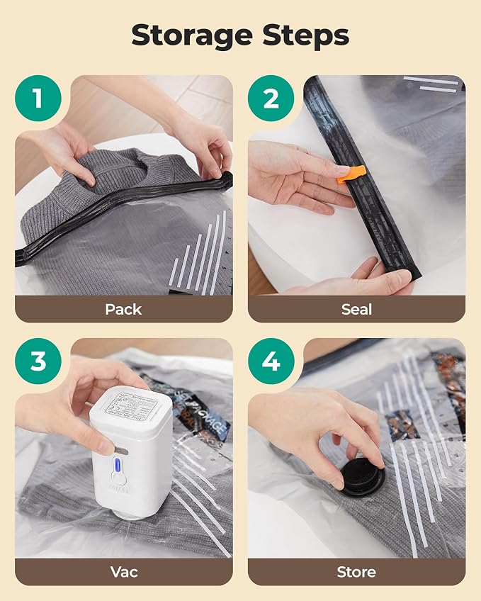 BAGSMART 21 Pack PA+PE Travel Vacuum Bags with Wireless Pumpe - Image 6