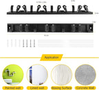 2 Pack Wall Mount Broom Holder with Sliding 3 & 4 Racks 4 Hooks，Mop Hanger - Image 2