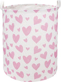 NTAOHAMPER Pink Heart Laundry Hamper, Laundry Basket, Girls Nursery Hamper,Waterproof Storage Bin for Bedroom,Clothes Organizer Basket, Room Decor(Pink Heart) by NTAOHAMPER