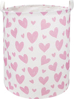 NTAOHAMPER Pink Heart Laundry Hamper, Laundry Basket, Girls Nursery Hamper,Waterproof Storage Bin for Bedroom,Clothes Organizer Basket, Room Decor(Pink Heart) by NTAOHAMPER
