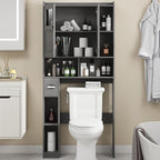 Vabches Over The Toilet Storage Cabinet with Doors and Shelf, Natural Grey - Image 3