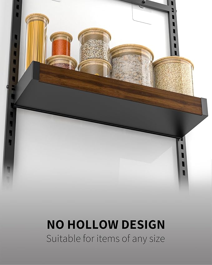 Moforoco Wood 9-Tier Over The Door Pantry Organizer, Wooden Pantry Organization and Storage, Black Hanging Basket Wall Spice Rack Seasoning Shelves, Home & Kitchen - Image 5