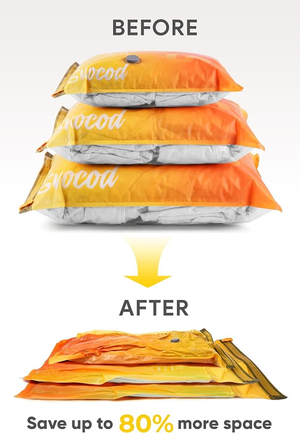 Travel Vacuum Bags with Pump, 15 Pack Vacuum Storage Bags for Clothing, Brushless Motor Type-C Rechargeable Pump, Compression Packing Bags for Travel, Suitcase, Closet and Home Storage, White - Image 3
