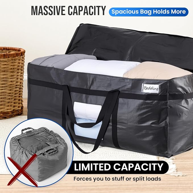TAILI 1 Pack 69 Gallon Extra Large Storage Bags with Visible Window,Black - Image 8