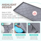 SIKADEER 34" x 19" Under Sink Mat Waterproof , Silicone Mat Kitchen Drawer Shelf and Cabinet Liner, Sink Protector for Bathroom Organizers and Storage, Boot Tray Pet Food Mats - Image 4