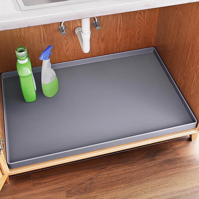 FLATO Waterproof Under Sink Mat, 25" x 22", Dark Gray by Unknown