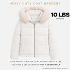 White Plastic Hangers 22 Pack - 10 lb Heavy Duty Clothes Hangers for Closet - Apartment Essentials Dorm Room Hangers - 0.20" Slim & Space Saving White Coat Hangers for Closet - Image 3