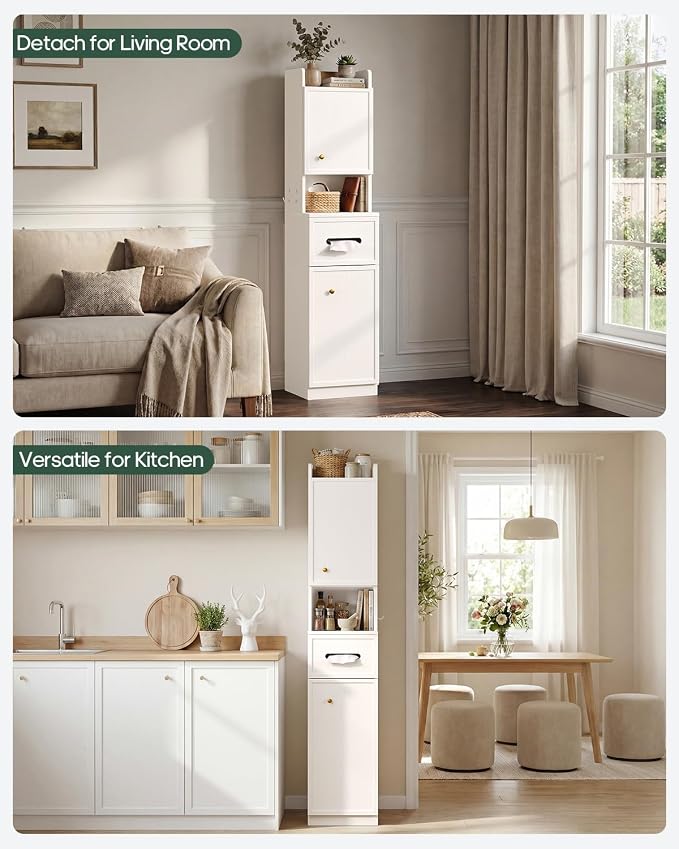 7-Tier Over Toilet Storage Cabinet, 2-in-1, Separable Bathroom Storage - Image 6