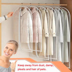 Clear Garment Bags for Hanging Clothes Travel (Set of 6) Suit Bags for Closet Storage Clothes Storage Bags Closet Cover for Open Closet with Zipper for Coats, Jackets, Shirts - Image 6