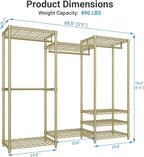 VIPEK V5 Heavy Duty Clothes Rack, Freestanding Modular Closet System, Gold - Image 5