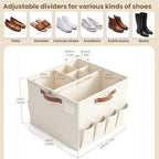 Varhomax Shoe Organizer Box for Closet, Fabric Storage Basket 2 Pack - Image 3