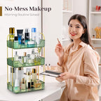 Aveniee Bathroom Counter Organizer, 3 Tier Perfume Skin Care Countertop Storage Shelf, Vanity Makeup Tray for Cosmetic Skincare Lotion,Green - Image 5