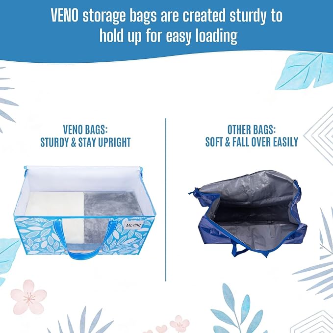 VENO Moving Bags, Wide Open Top, Clear Window, Spring Breeze, 6 Pack - Image 6