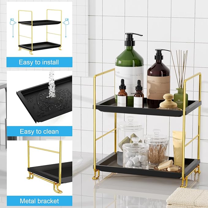 FSyueyun 2-Tier Bathroom Countertop Organizer, Makeup Organizer for Vanity - Image 3